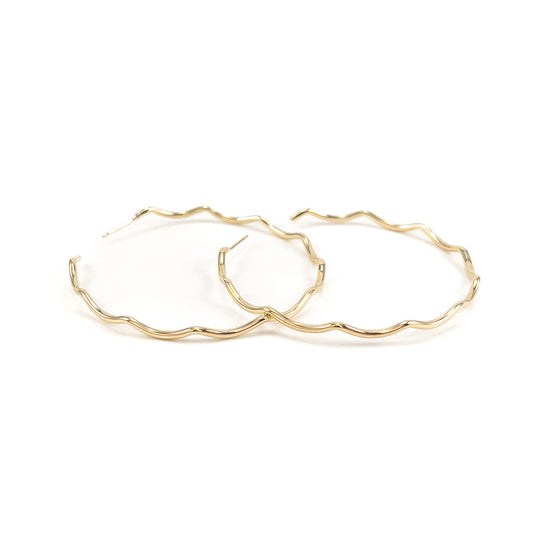 The Scallop Hoop in 14k Yellow Gold