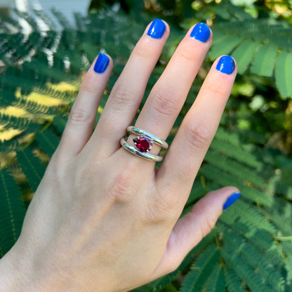 The Lily Ring - Garnet